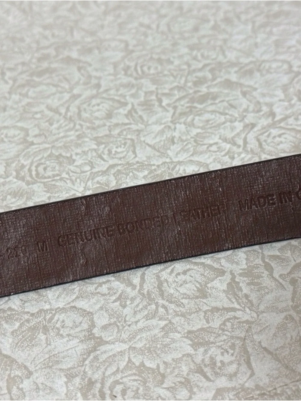 Western Tooled Brown Leather Belt with Ornate Silver Buckle